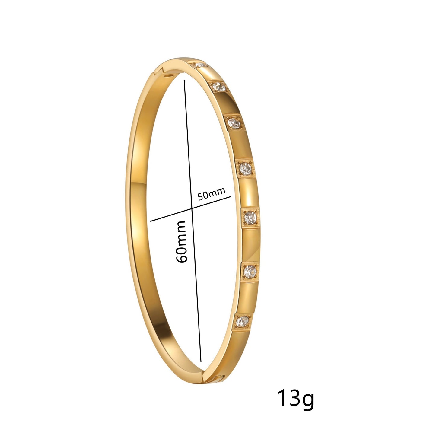 Planderful Zirconium Inlaid 18K Gold Plated Bracelet Women