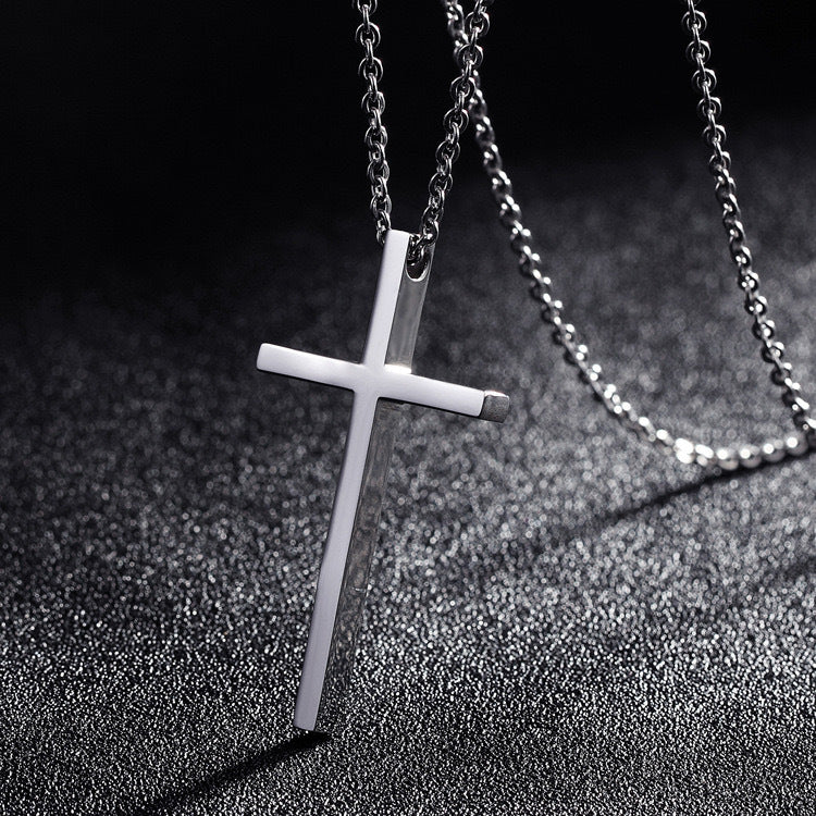 Planderful Everyday Genie Cross Pendant Necklace For Men Stainless Steel Hip Hop Style Bold Gift