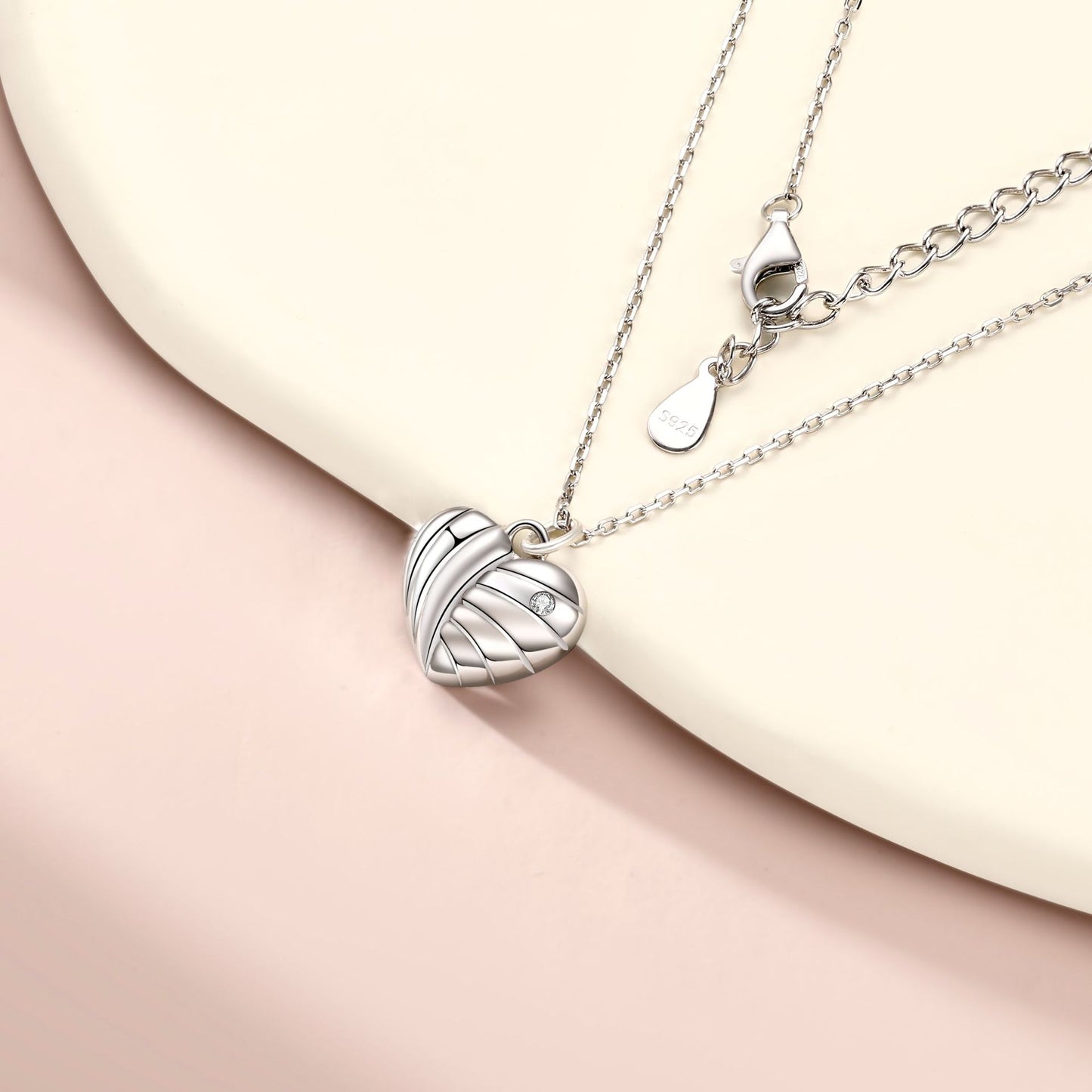 Planderful Sterling Silver Love Necklace S925 Heart Pendant For Women Luxury Everyday Jewelry