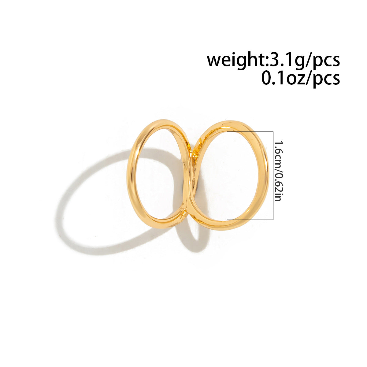 Planderful Geometric Line Ring for Women Hollow Joint Minimalist Statement Jewelry Vienna Verve
