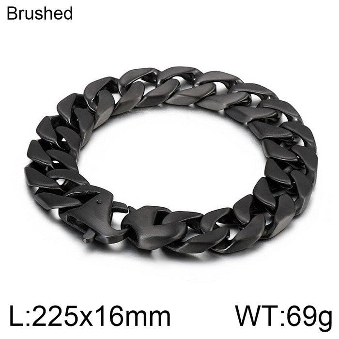 Hip-Hop Minimalist Bracelet – Vacuum Electroplated Dopamine Cut-Edge Cuban Chain