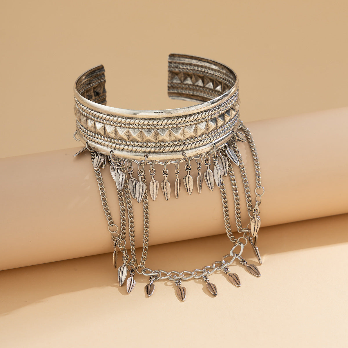 Denim Style Metal Co Fringed Arm Chain Ethnic Leaves Retro Arm Bracelet