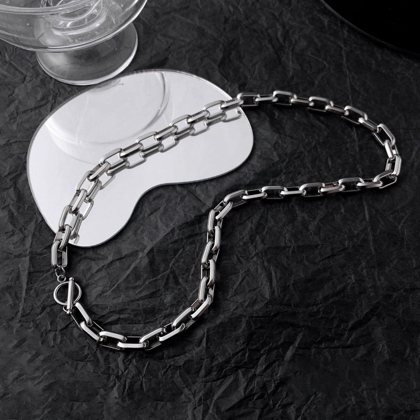 Planderful Jewelry Stainless Steel Cuban Link Necklace For Men Thick Chain Hip Hop Style Designed For Everyday Wear