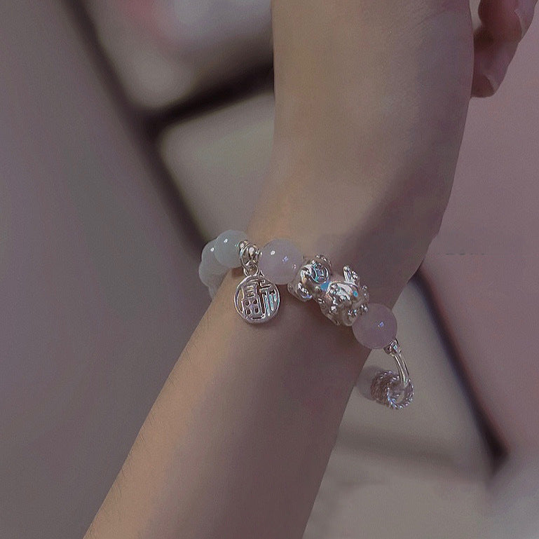 Fortune's Favor Cat's Eye Opal Sterling Silver Bracelet by Pixiu