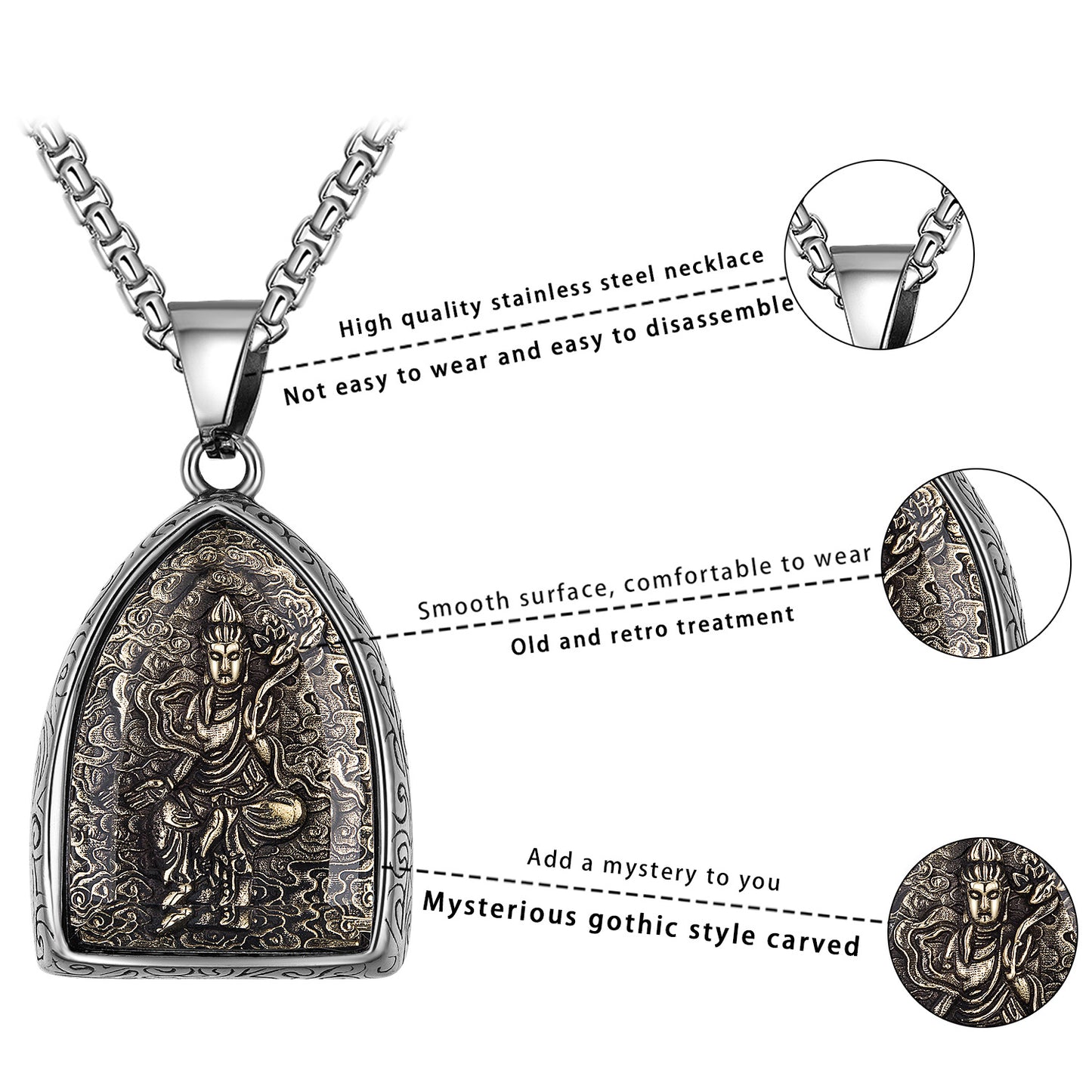 Stainless Steel Necklace – Vintage Zodiac Pendant