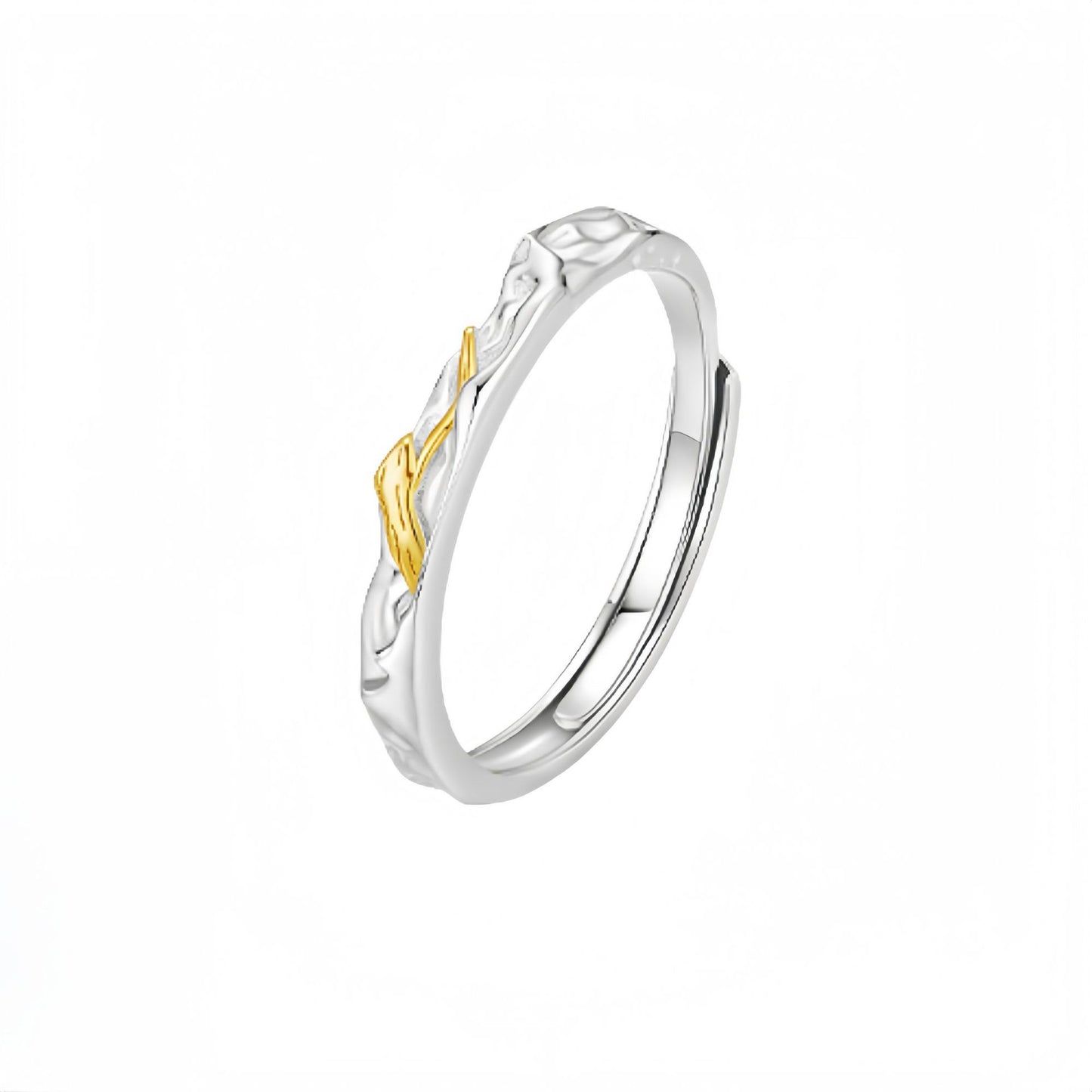 New 925 Sterling Silver Dead Wood Spring Ring Niche Valentine's Gift