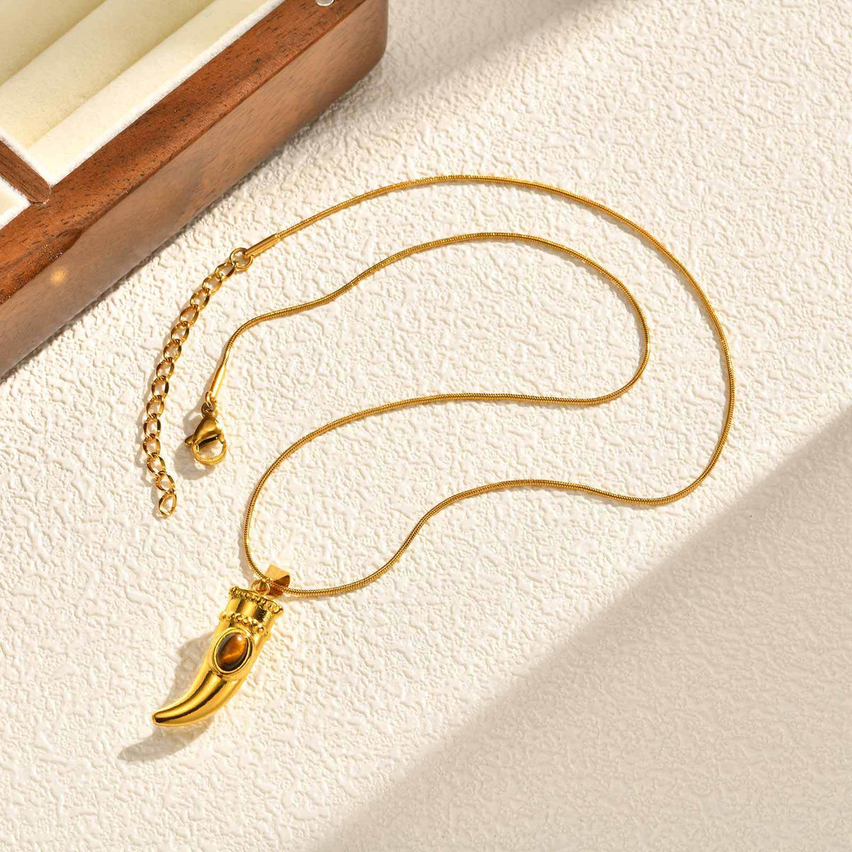 Fatima Hand Tiger Stainless Steel Pendant