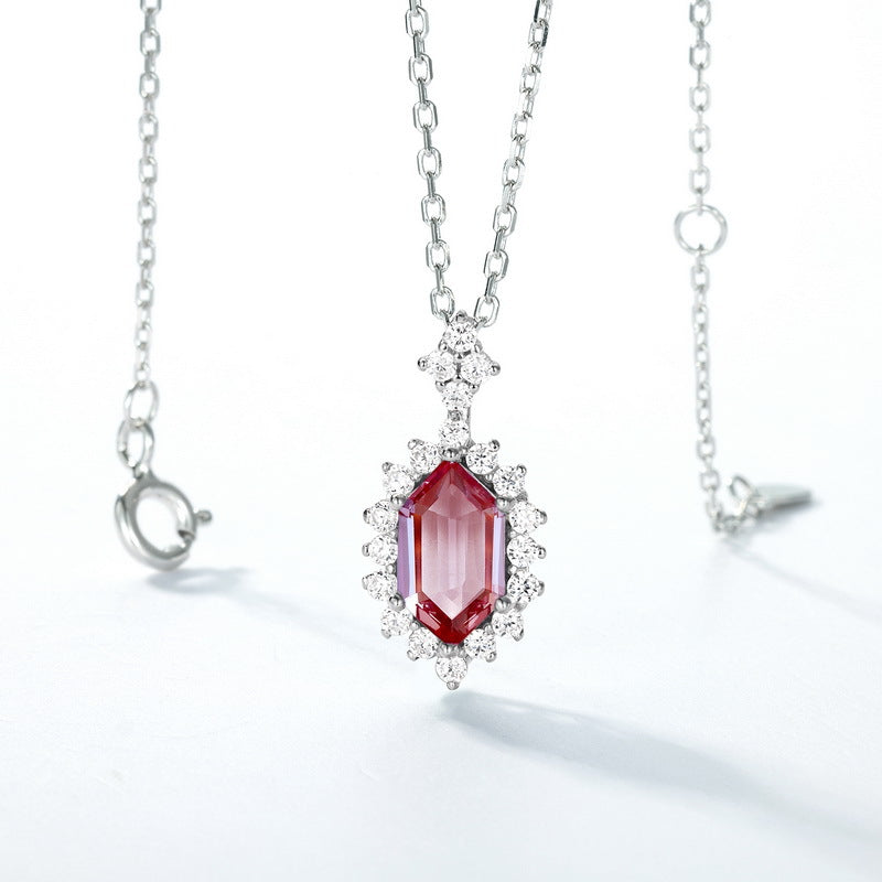 Planderful Jewelry Sterling Silver Alexandrite Pendant Necklace for Elegant Everyday Wear