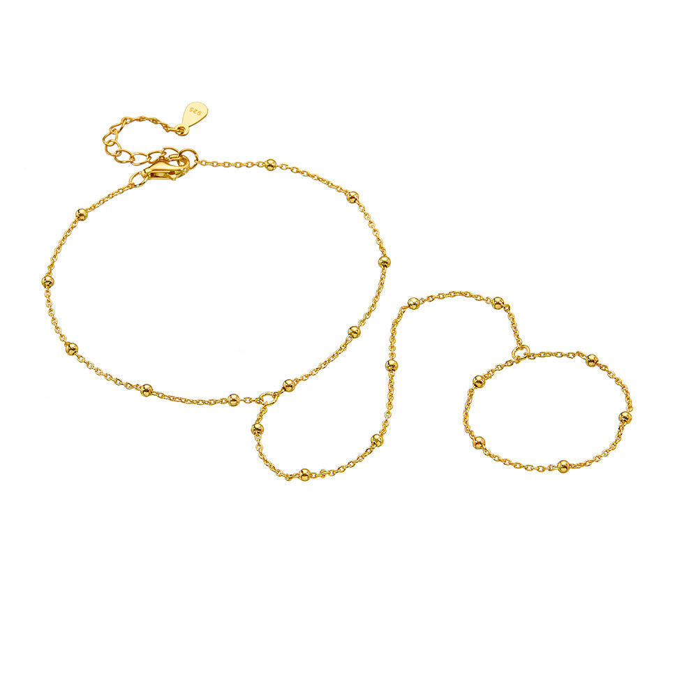 Europe And The United States 925 Sterling Silver Bead Chain Finger Chain Light Bracelet