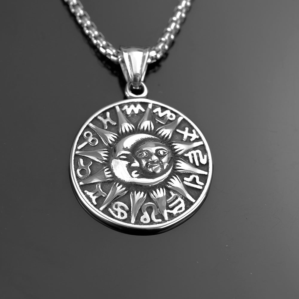 Vintage Stainless Steel Men's Pendant Necklace