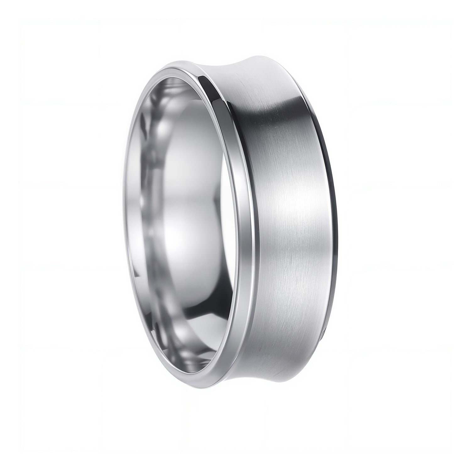 Planderful 8mm U Shape Stainless Steel Ring For Men