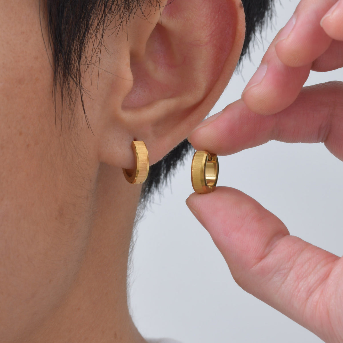 Stainless Steel Single Earring — Gold or Antiqued