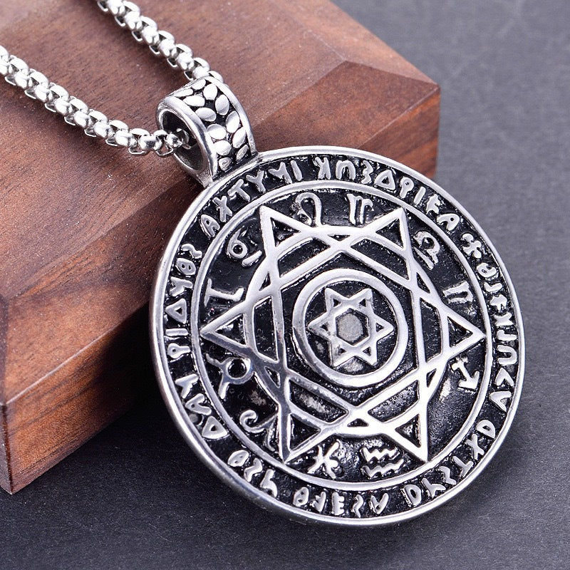 1. Planderful Hexagram Stainless Steel Pendant for Men
