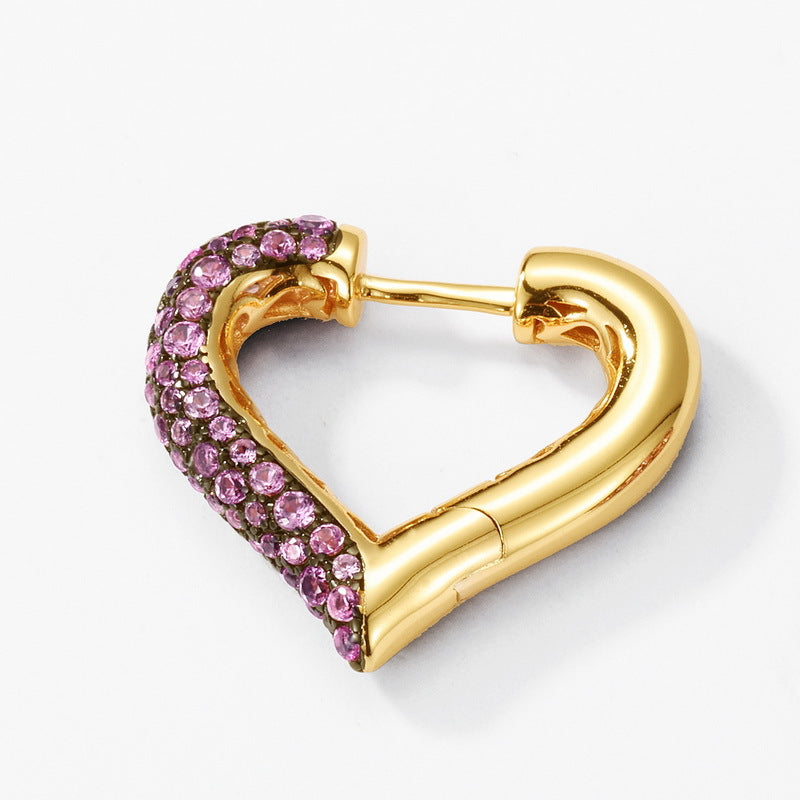 Planderful Jewelry Sterling Silver Red Corundum Earrings European Style Luxury for Women