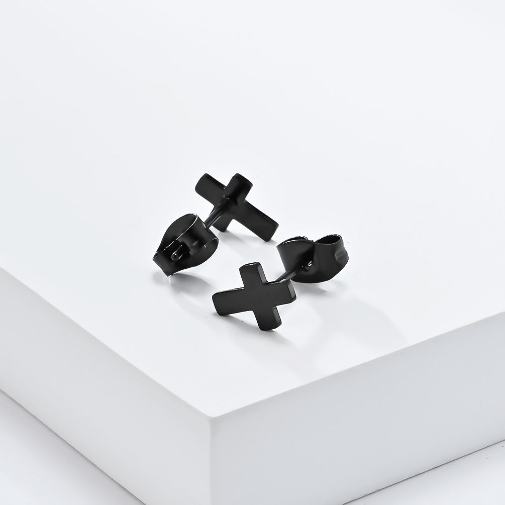 Planderful Titanium Steel Cross Earrings For Men And Women Trendy Minimalist Everyday Genie Jewelry