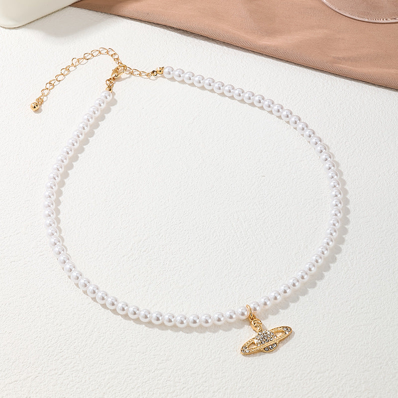 Retro Pearl Planet Necklace from Vienna Verve Collection