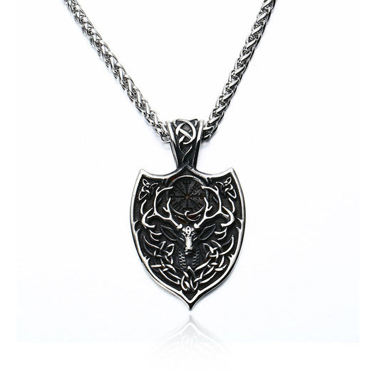 Nordic Viking Totem Retro Titanium Steel Pendant for Men – Personalized Stainless Steel Jewelry, Wholesale Collection