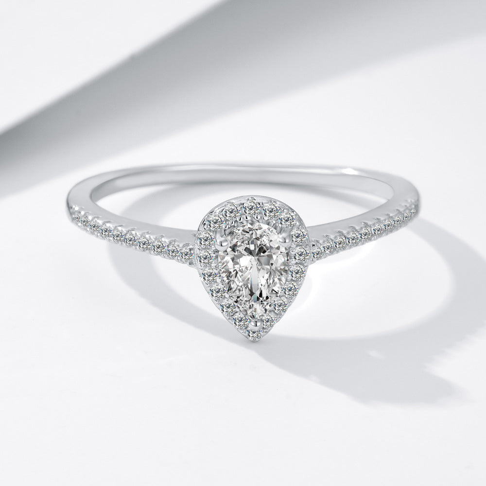 S925 Sterling Silver Three-Claw Moissanite Ring for Women