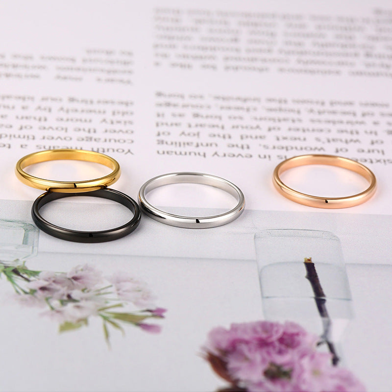 Plain Ring Thin Ring Women's Stainless Steel Couple Ring