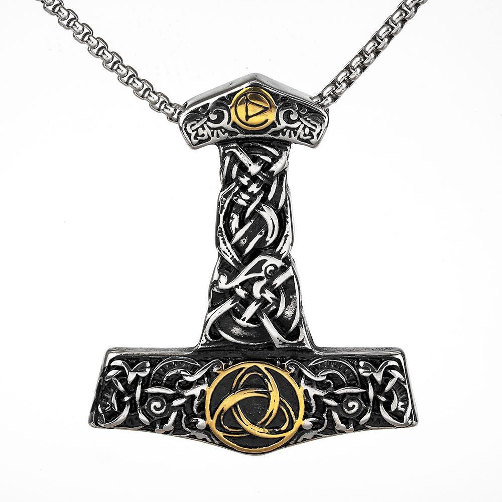 Nordic Viking Pendant Vintage Celtic Knot Men's Necklace
