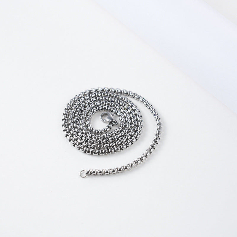 Planderful Jewelry Stainless Steel Pearl Chain Necklace