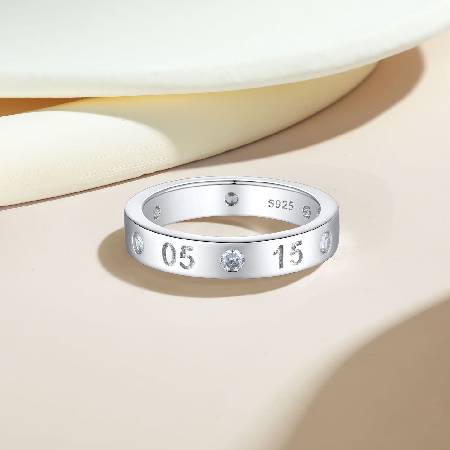 Cross-Border New Personalized 925 Sterling Silver Lucky Number Ring