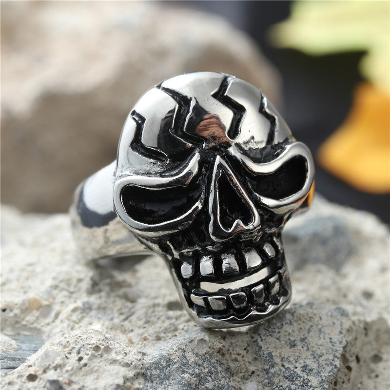 Titanium Steel Skull Pirate Ring for Men - Retro Hipster Punk Style