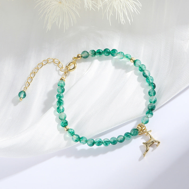 Chalcedony Agate Bracelet Plated with 14K Gold - Fortune's Favor Collection