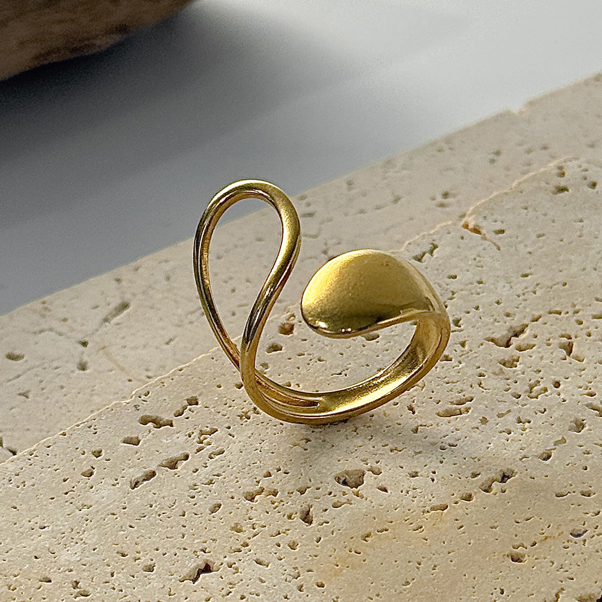 Planderful Stainless Steel Butterfly Ring For Women Vienna Verve Vacation Style Hollow Geometric Opening Jewelry