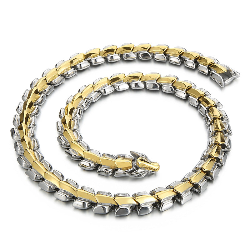 Men's Punk Style Titanium Steel Necklace - European and American Fashion Statement