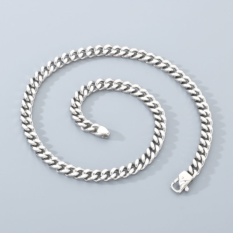 Eight Millimeter Cuban Chain Titanium Necklace For Men