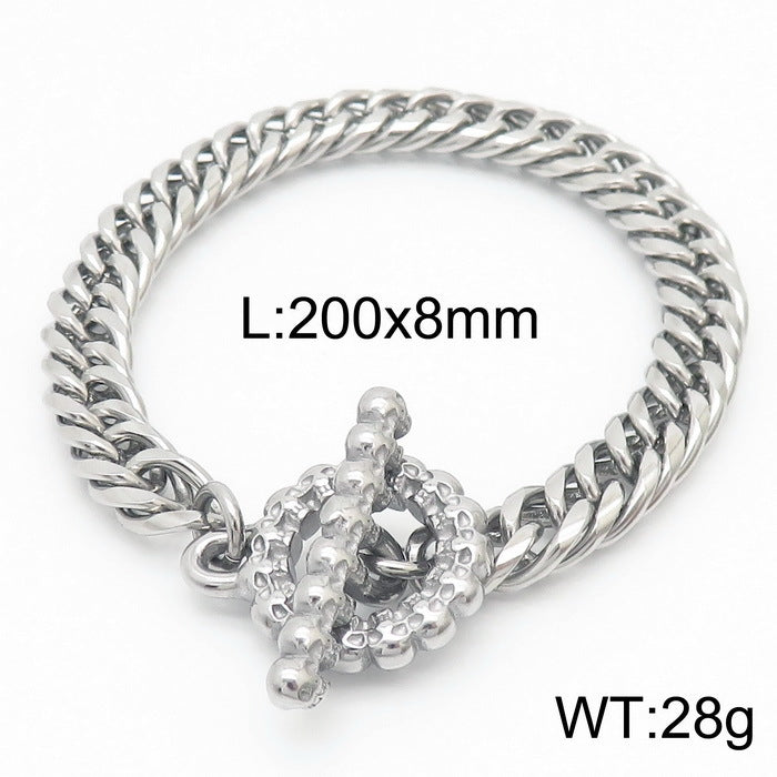 Trendy Skull Steel Couple Bracelet for Men and Women - Classic Niche Jewelry