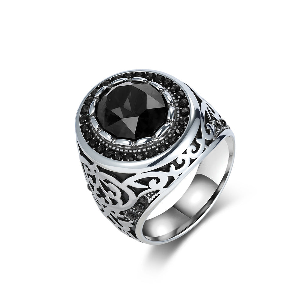 Stainless Steel Gemstone Vintage Ring