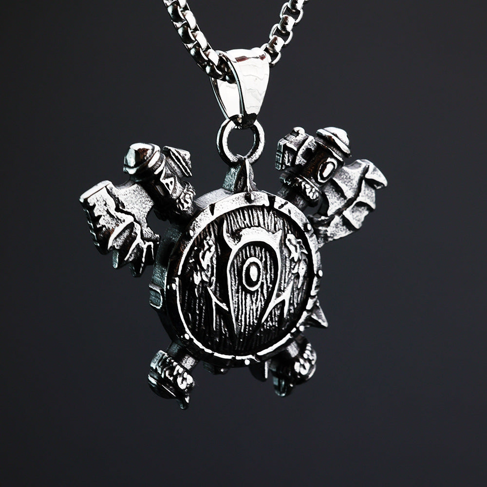 Nordic Vintage Men's Pendant Stainless Steel Viking Odin Shield