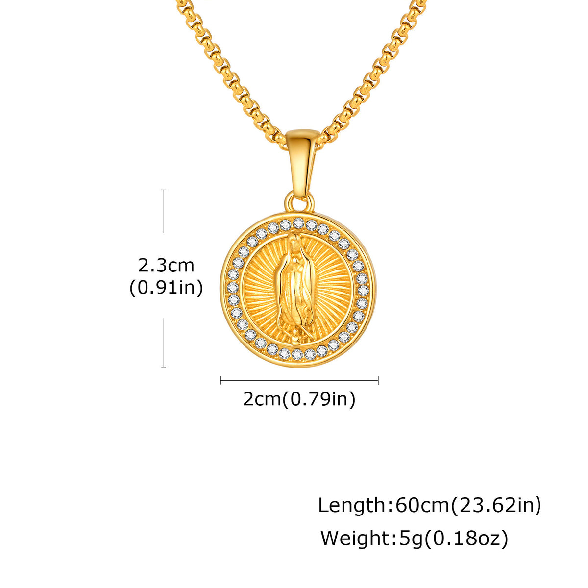 Zircon Vintage Stainless Steel Necklace