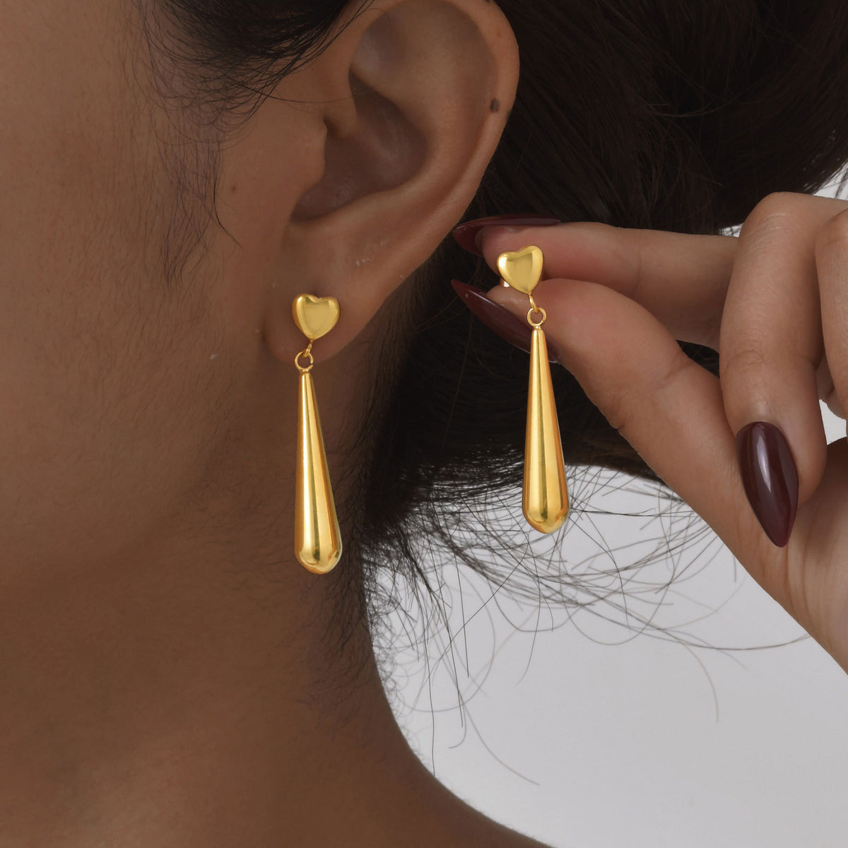 Stainless Steel Heart Earrings