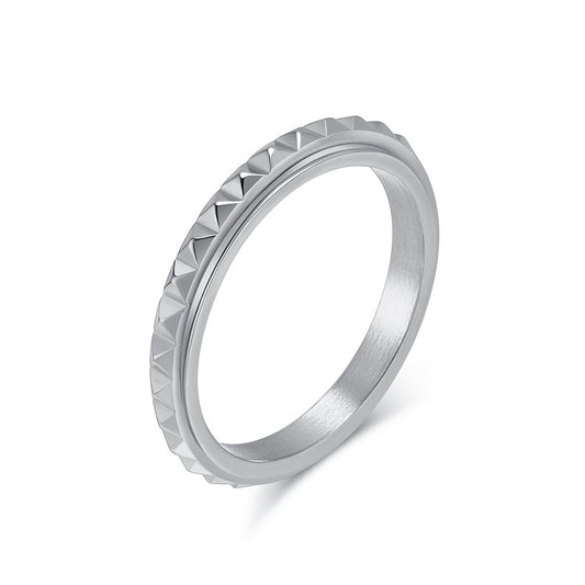 Rhombus Lattice Pyramid Rotatable Decompression Ring for Couples