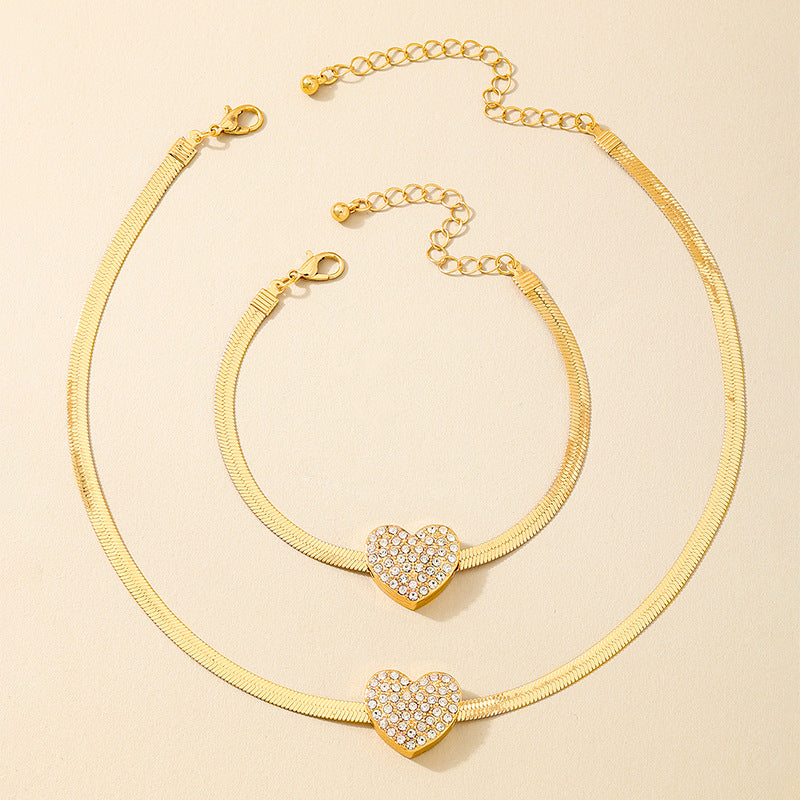 Charming Red Flash Zircon Love Snake Jewelry Set for Women