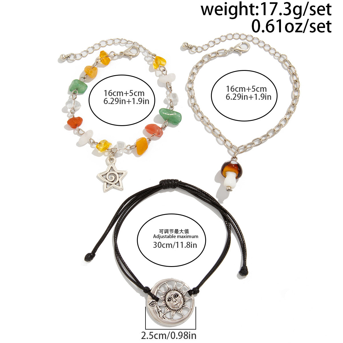 Planderful Vienna Verve Ethnic Wind Star Bracelet For Women Retro Gravel Statement Jewelry
