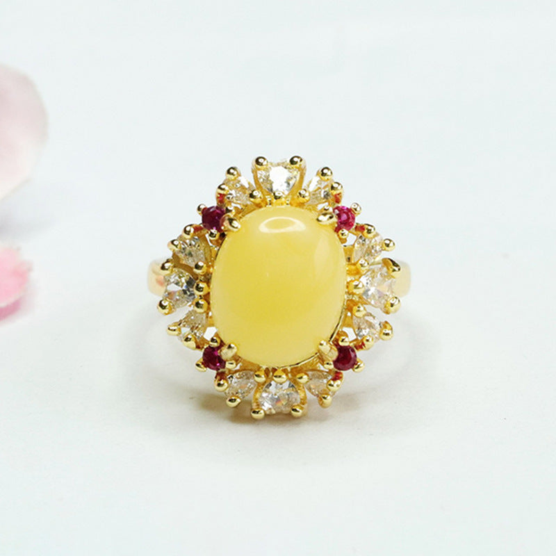 Honey Amber Zircon Sterling Silver Ring from Planderful Collection