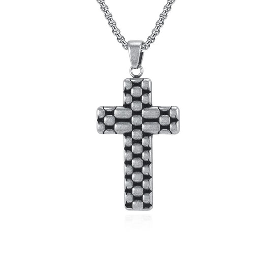 Planderful Stainless Steel Cross Necklace For Men Vintage Retro Hipster Style Durable