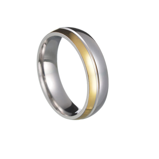 Elegant Greek Style Titanium Steel Unisex Ring Set in Gold - Wholesale Option