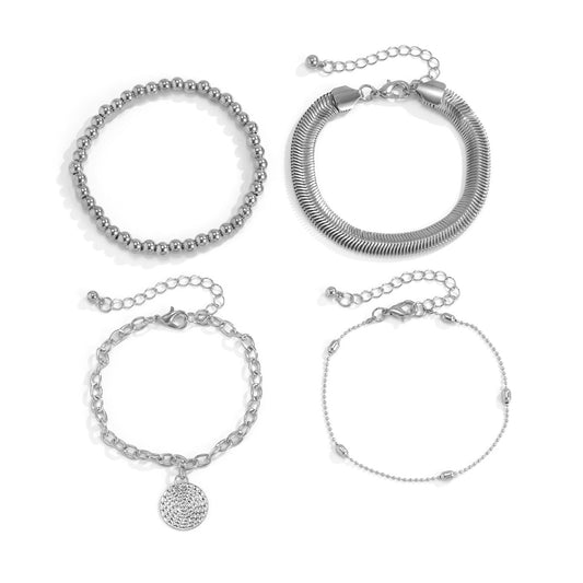 Planderful Punk Chain Bracelet For Women Bold European Style With Mixed Snake Bone Chain Pendant