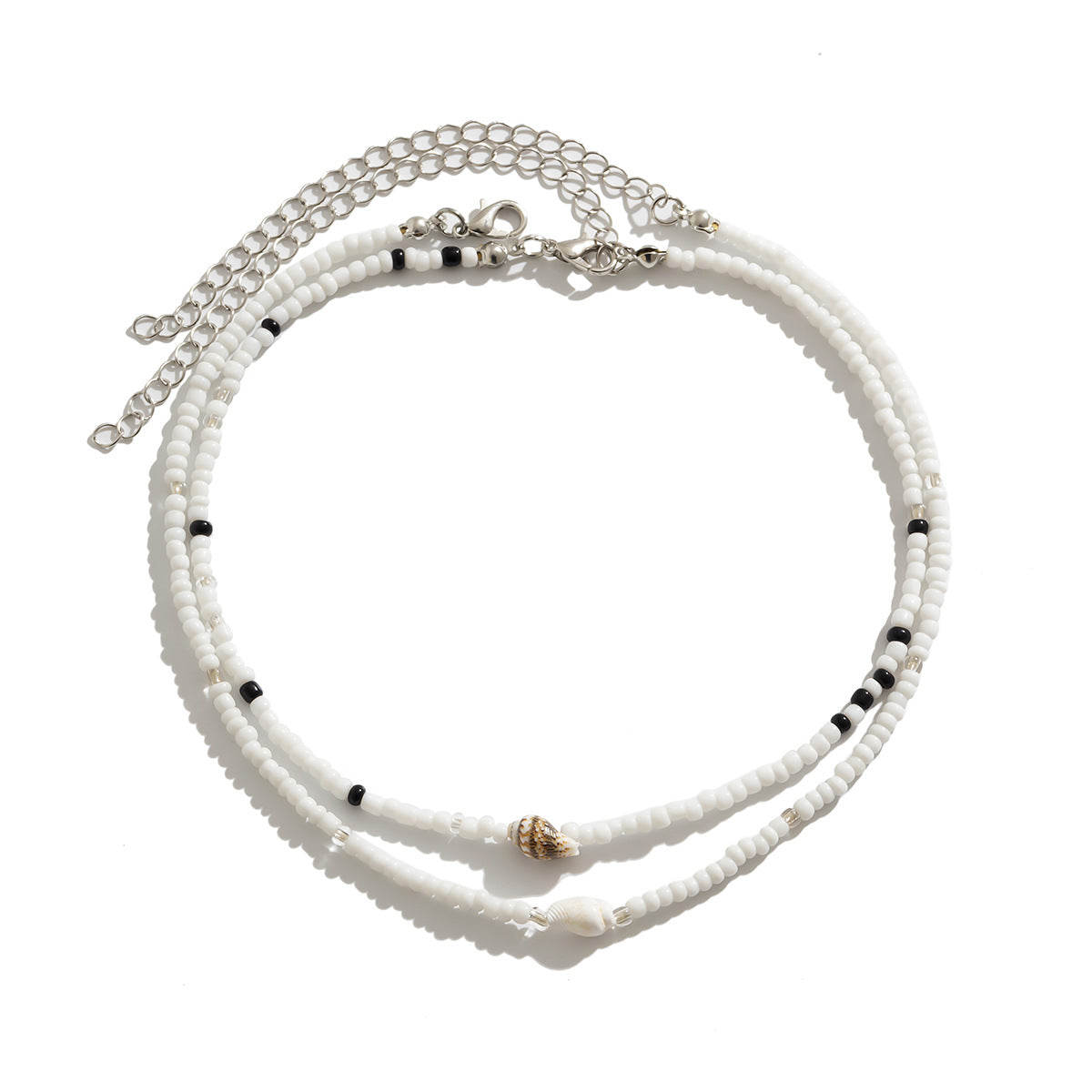 Planderful Vienna Verve Geometric Collarbone Necklace Personal Color Mixing Beaded Conch Set For Women