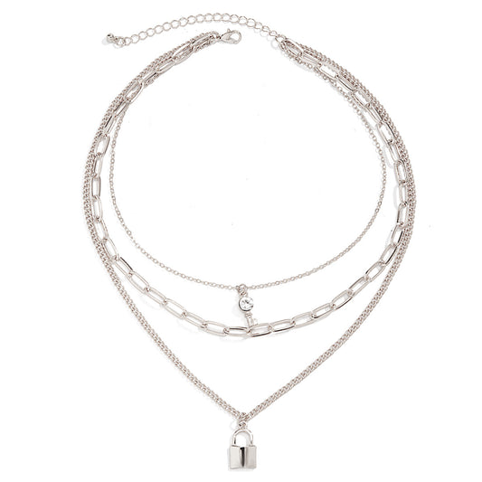 Geometric Lock Key Necklace from Vienna Verve Collection