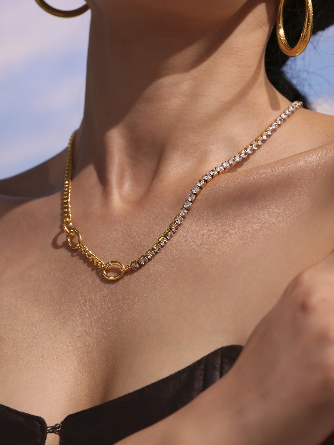 Planderful Dancing Girl Collarbone Necklace 5A Zircon Women