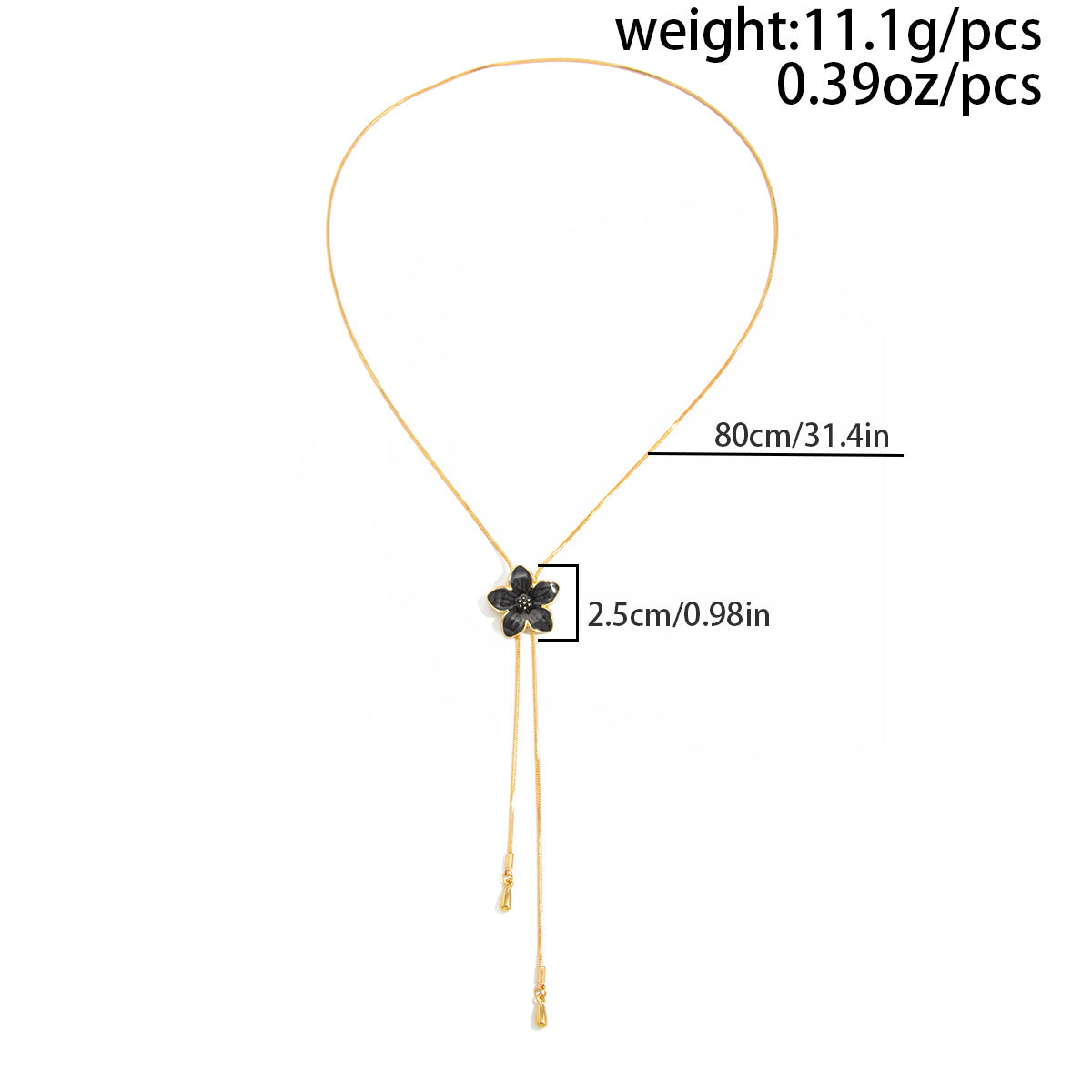 Pastoral Color Dripping Flower Pendant Necklace Adjustable Snake Bone Chain