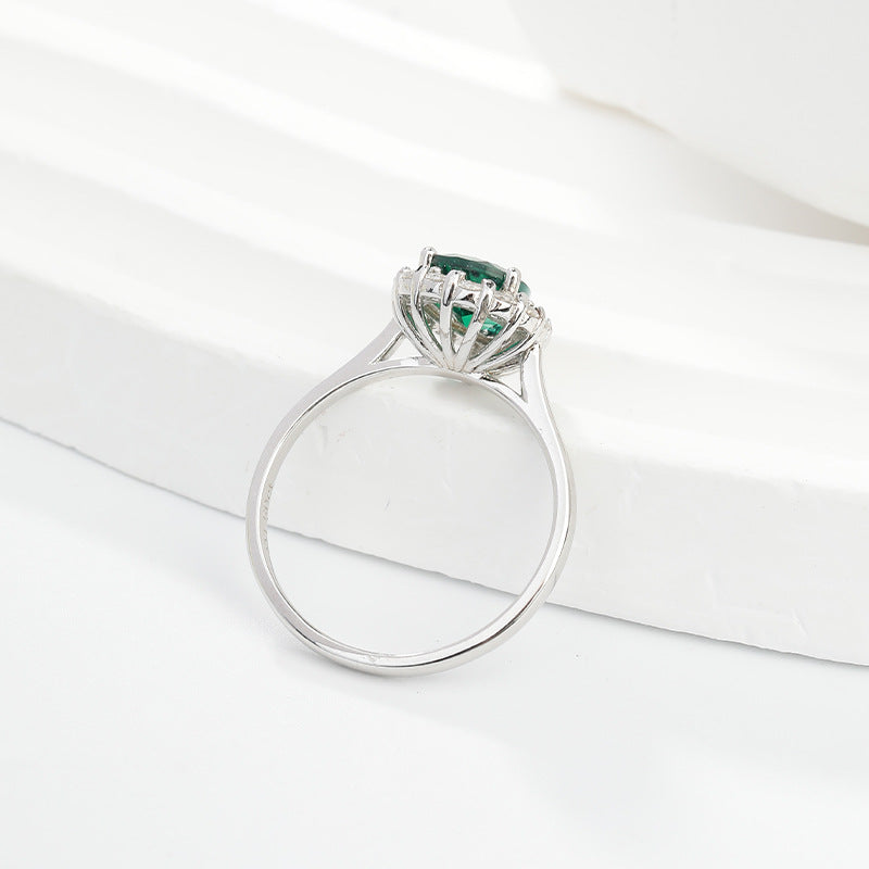 Cross-Border Foreign Trade 1.5 Carat Lab Grown Emerald Ring