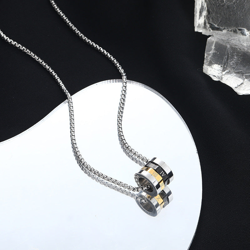 1. Planderful Titanium Steel Necklace With Rotatable Pendant For Women Everyday Genie Collection