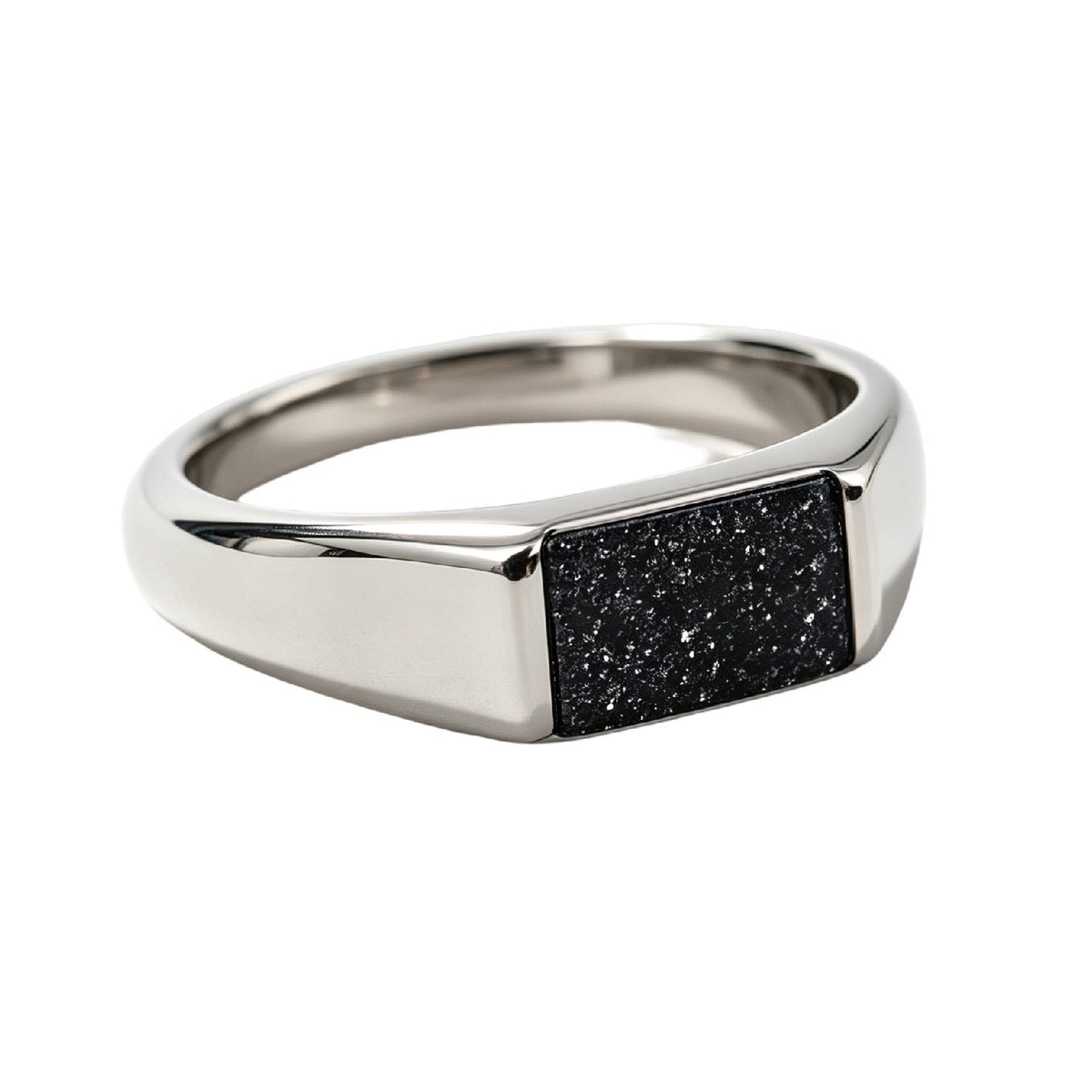 Court Gemstone Titanium Steel Ring